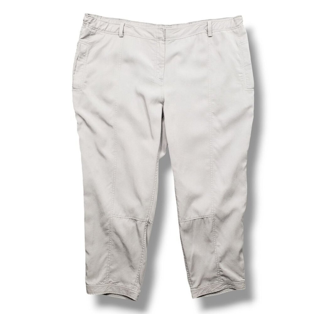 Eileen Fisher‎ Tencel Ankle Pants Womens 2X Grey High Rise Trouser